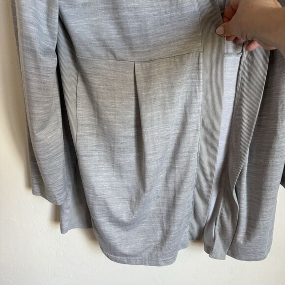 Muk Luks Womens Heather Gray Long Line Athleisure Open Front Cardigan Loungewear - Picture 4 of 14